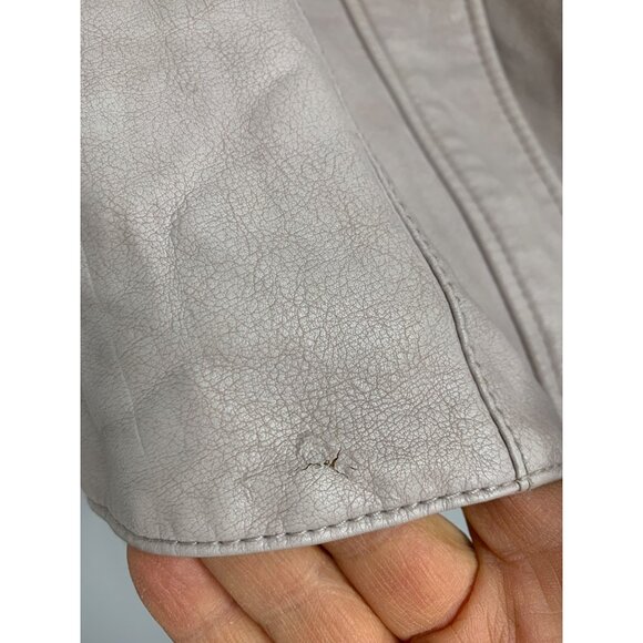 Free People Womens Size 6 Small Faux Leather Moto Jacket Blush Zip Detail 6827 - Picture 9 of 16